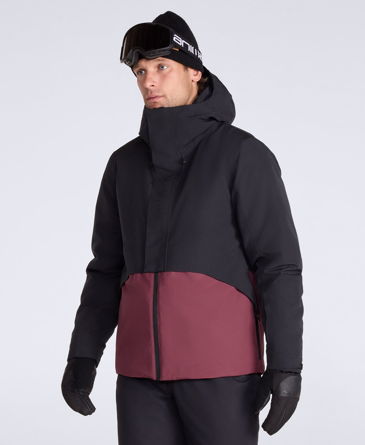 Ice Hawk Men's Extreme Padded Waterproof Ski Jacket - Burgundy