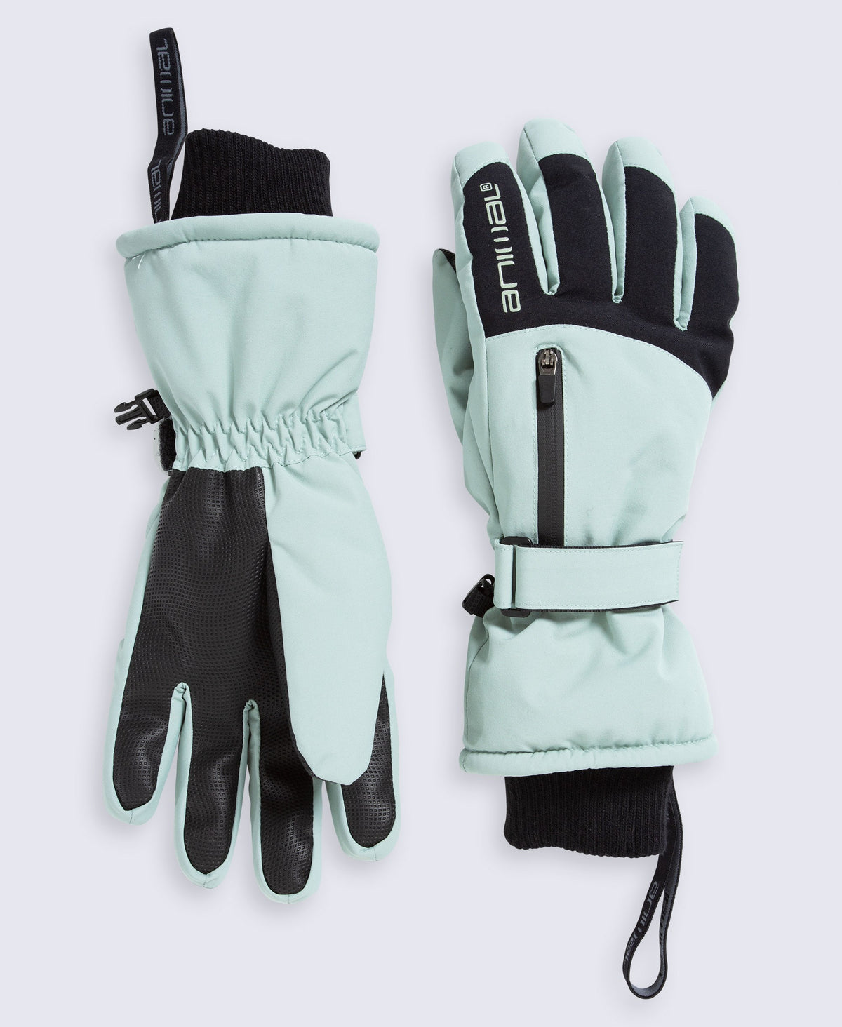 Womens Waterproof Ski Gloves - Pale Green
