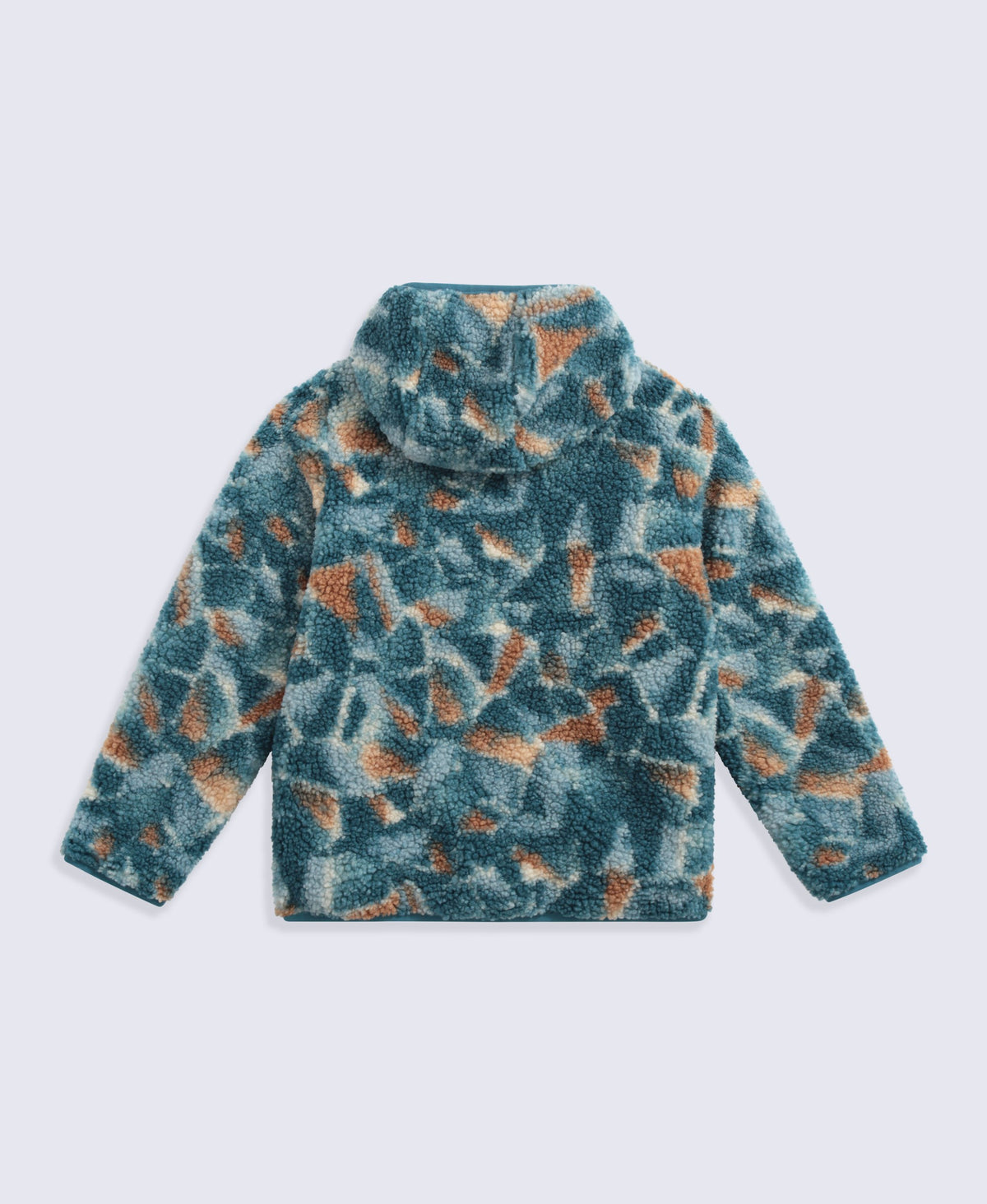 Matteo Kids Printed Borg Hooded Fleece - Dark Green