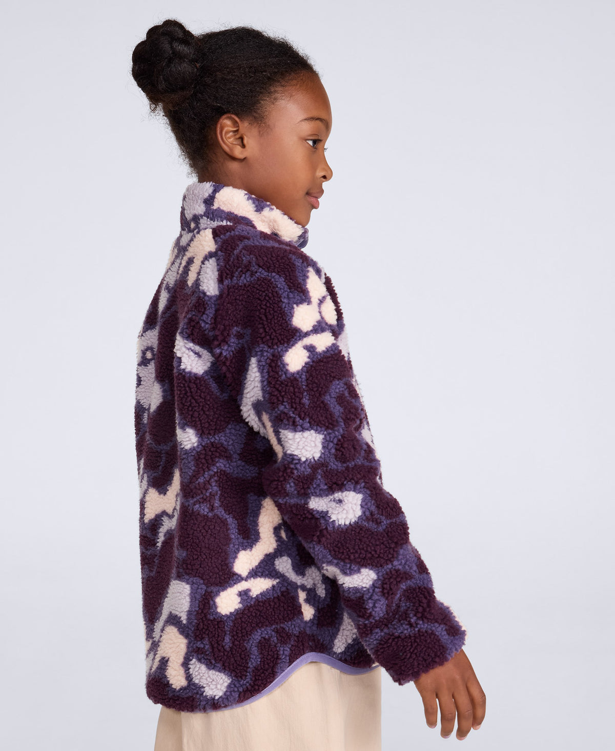 Sophie Kids Curve Hem Full Zip Fleece - Dark Purple