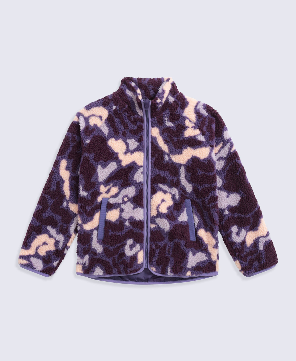 Sophie Kids Curve Hem Full Zip Fleece - Dark Purple