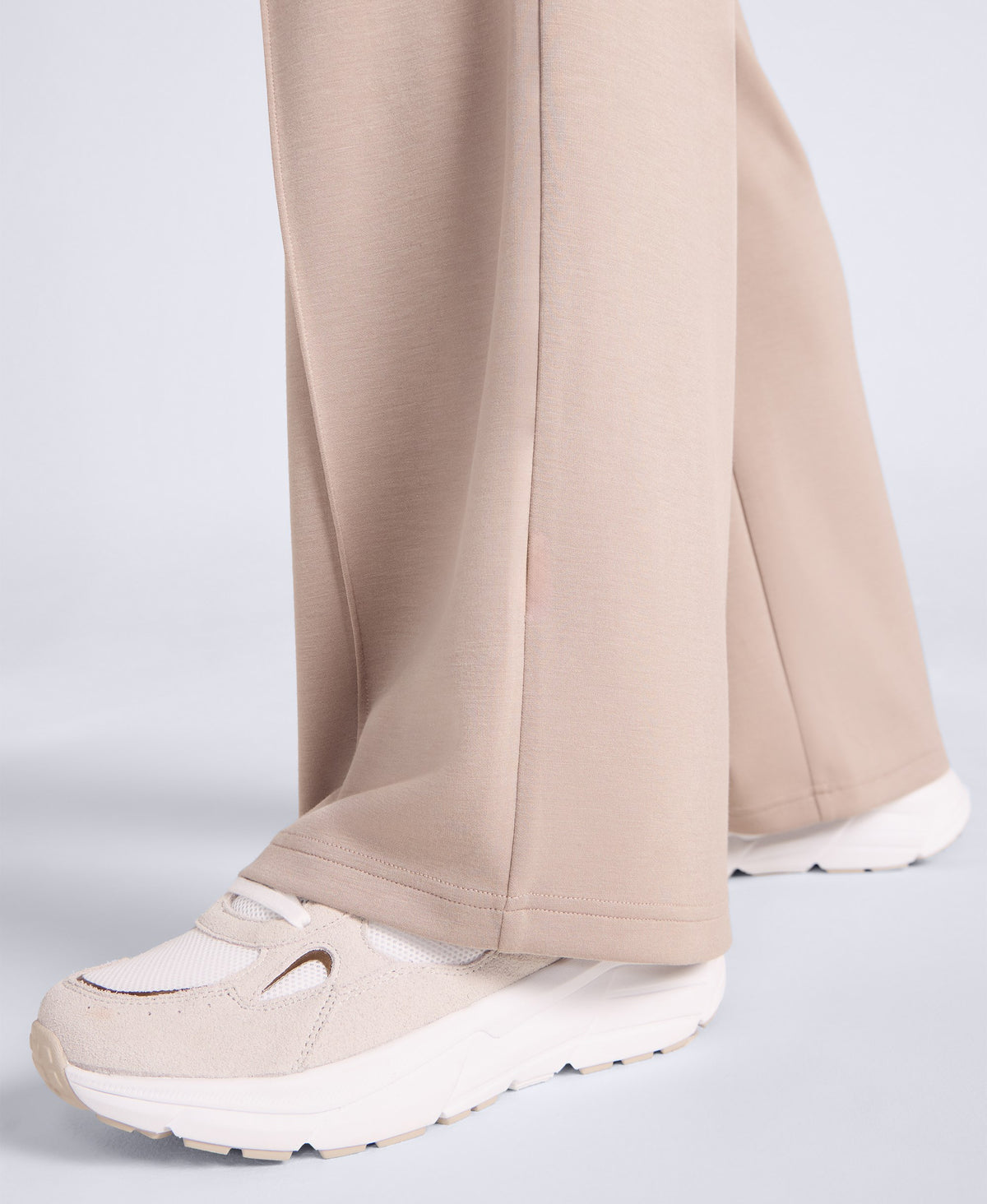 Womens Travel Scuba Straight Leg Joggers - Beige