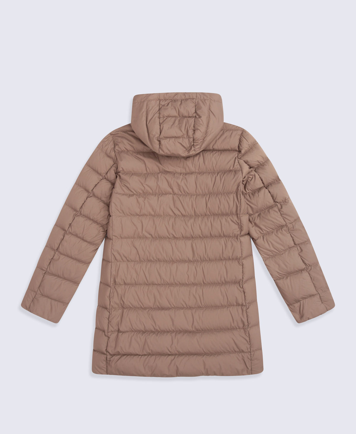 Womens Lightweight Down Long Packable Jacket - Brown