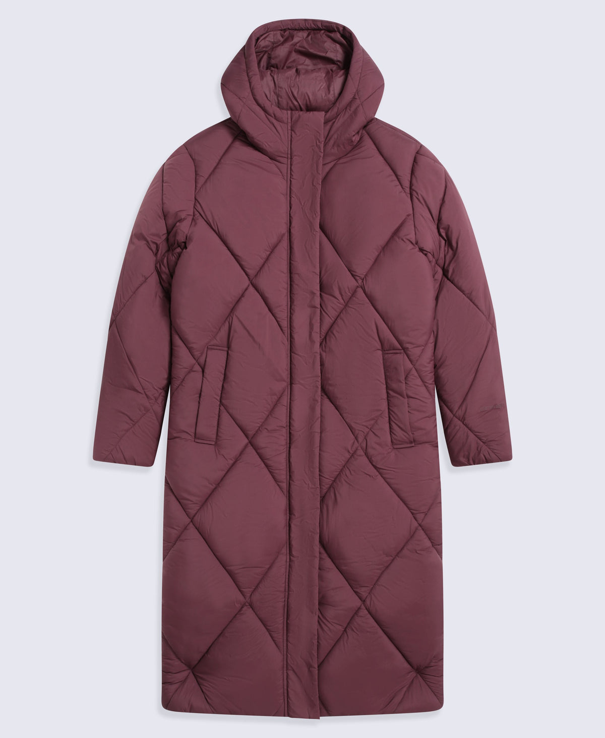 Cindy Womens Long Padded Coat - Burgundy
