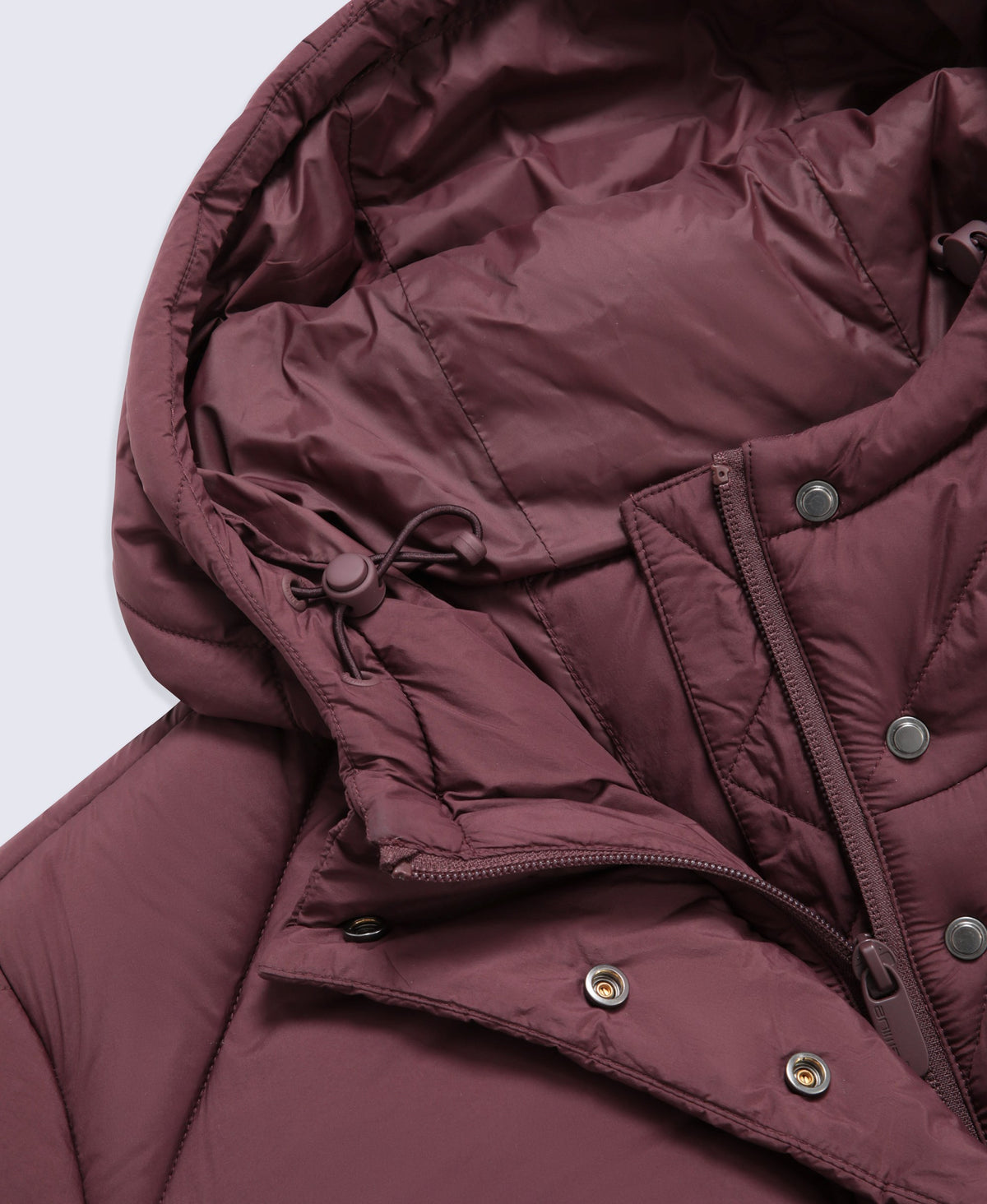 Cindy Womens Long Padded Coat - Burgundy