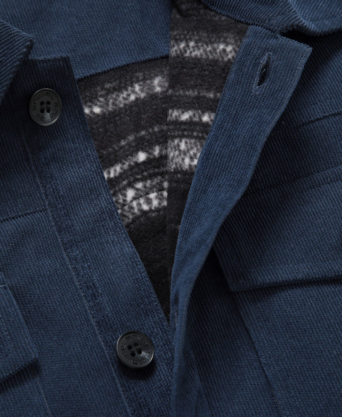 Timber Mens Cord Fleece Lined Shirt - Navy