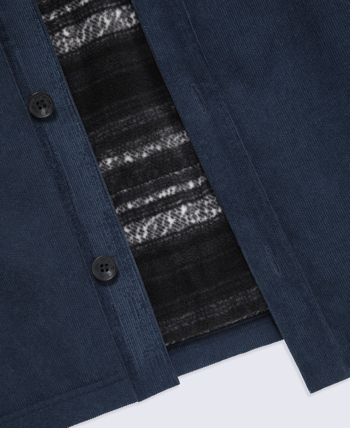 Timber Mens Cord Fleece Lined Shirt - Navy