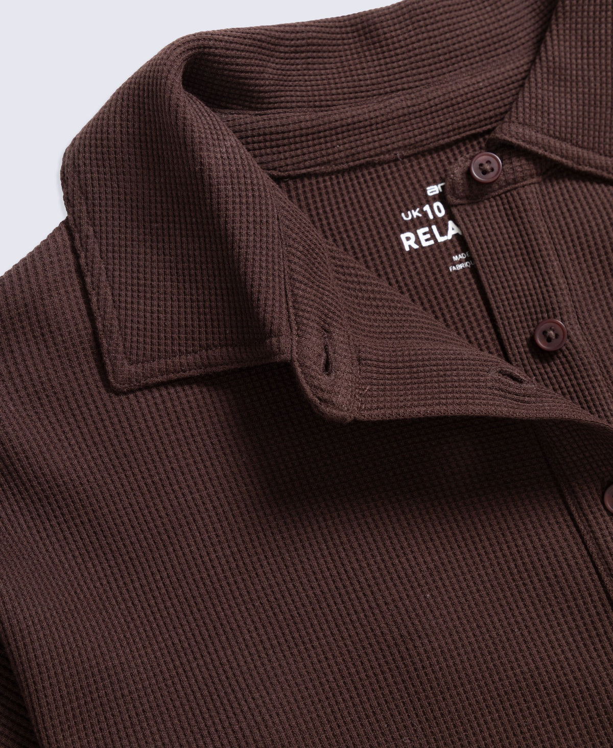 Hayleigh Waffle Long Sleeve Top - Brown