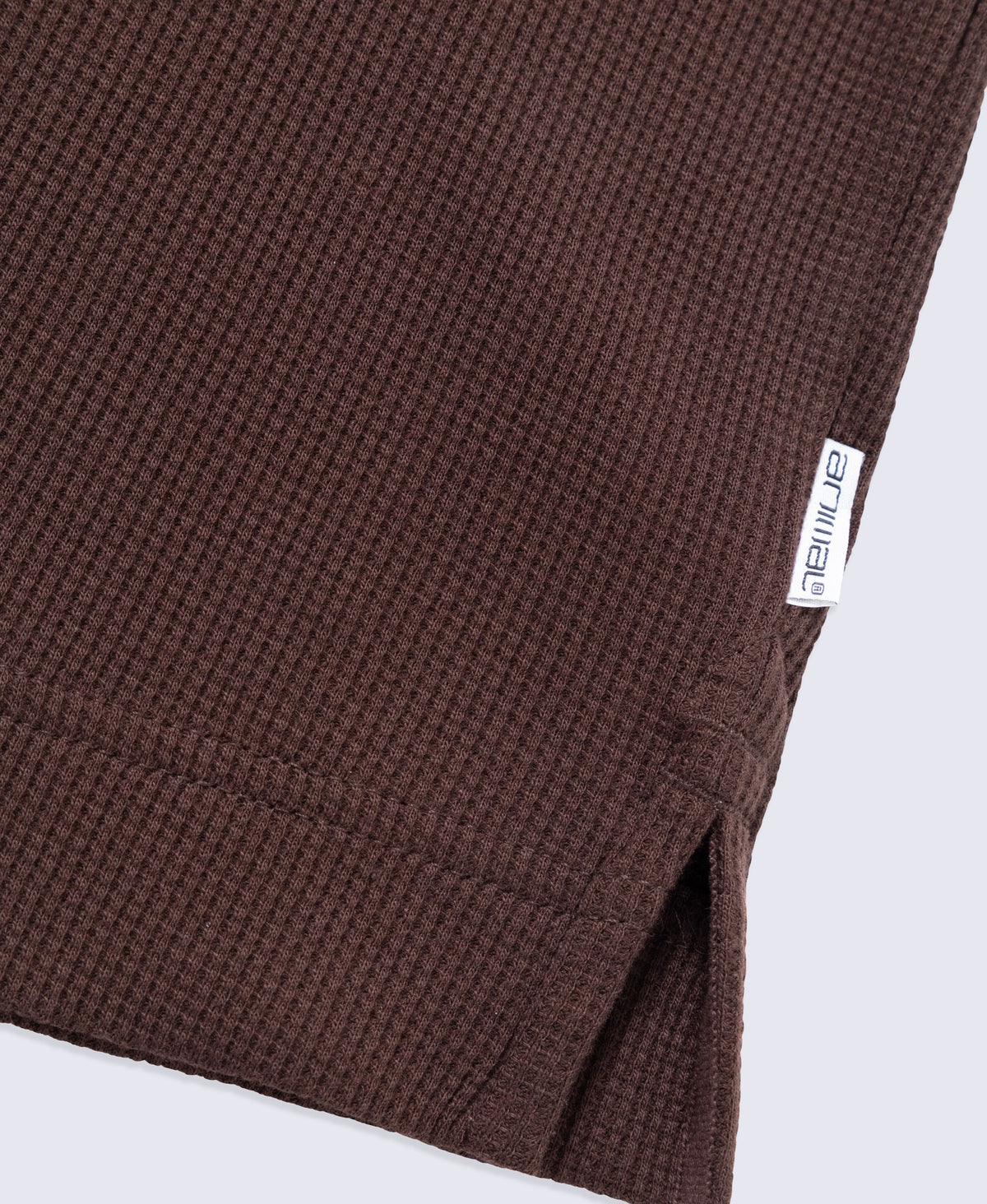 Hayleigh Waffle Long Sleeve Top - Brown