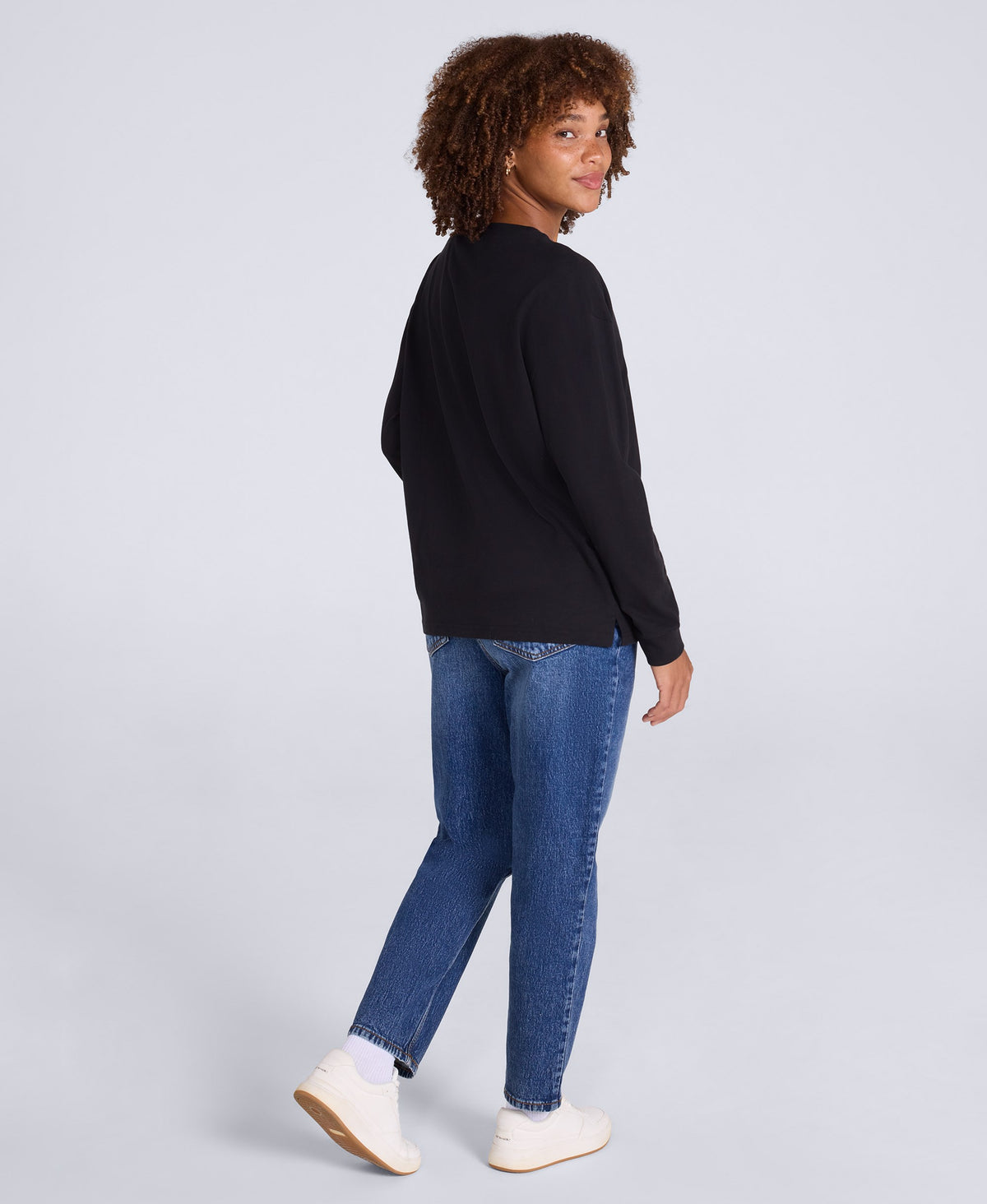 Tamsin Womens Long Sleeve Graphic T Shirt - Black