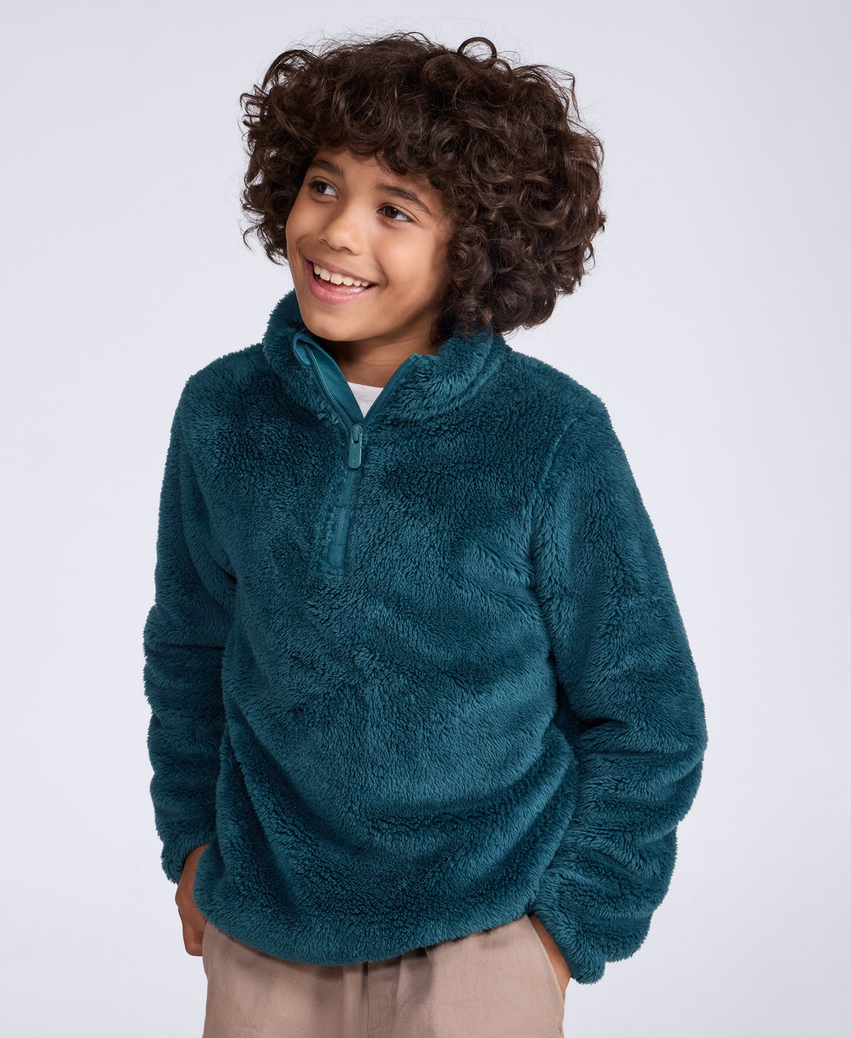 Teddy Kids Half-Zip Fleece - Dark Green