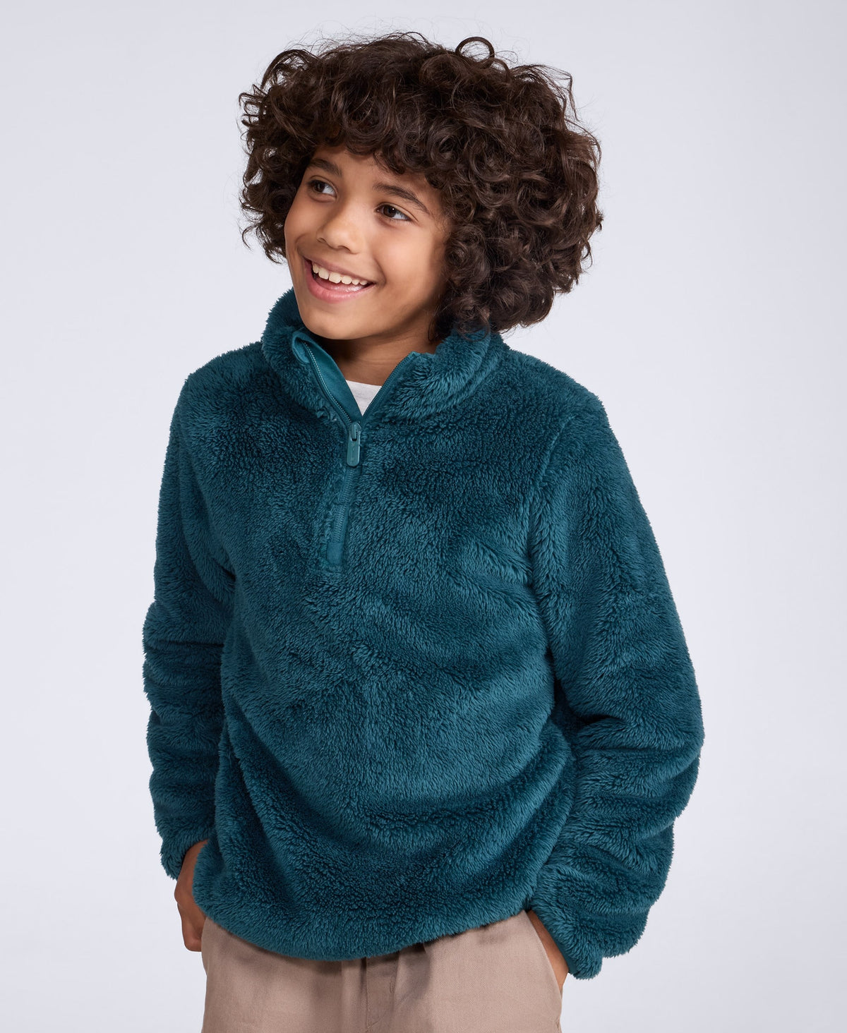 Teddy Kids Half-Zip Fleece - Dark Green