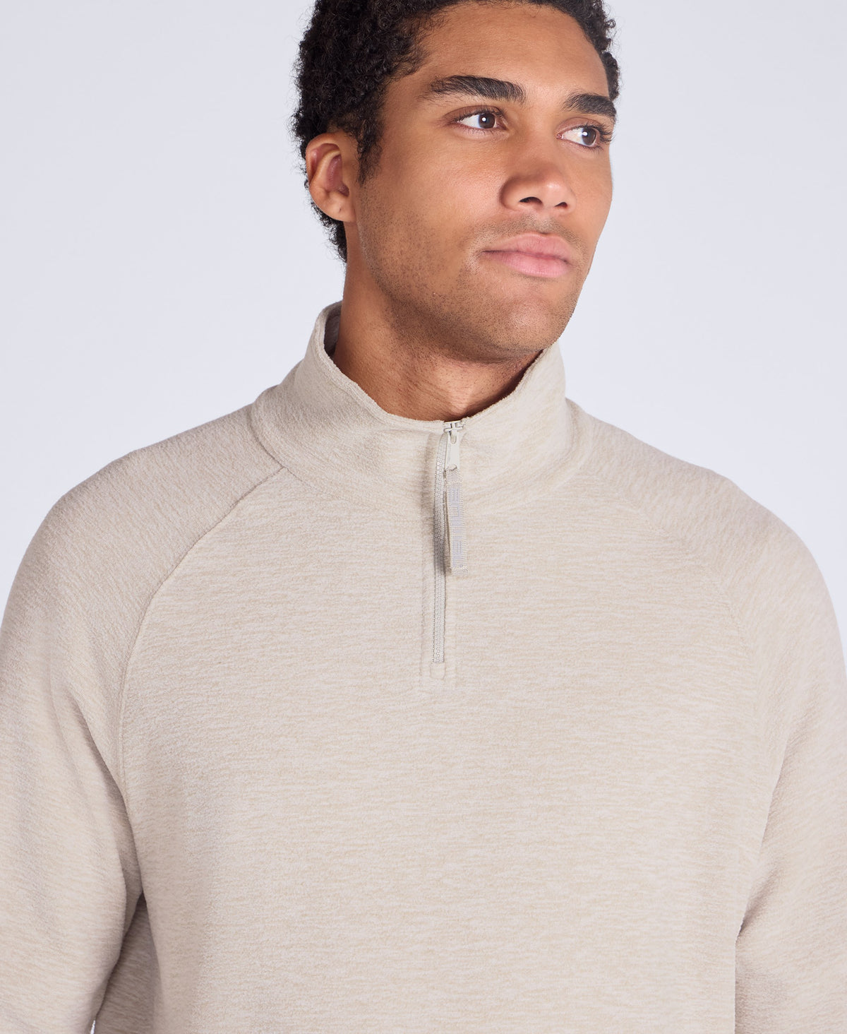 Riga Mens Melange Fleece - Light Brown