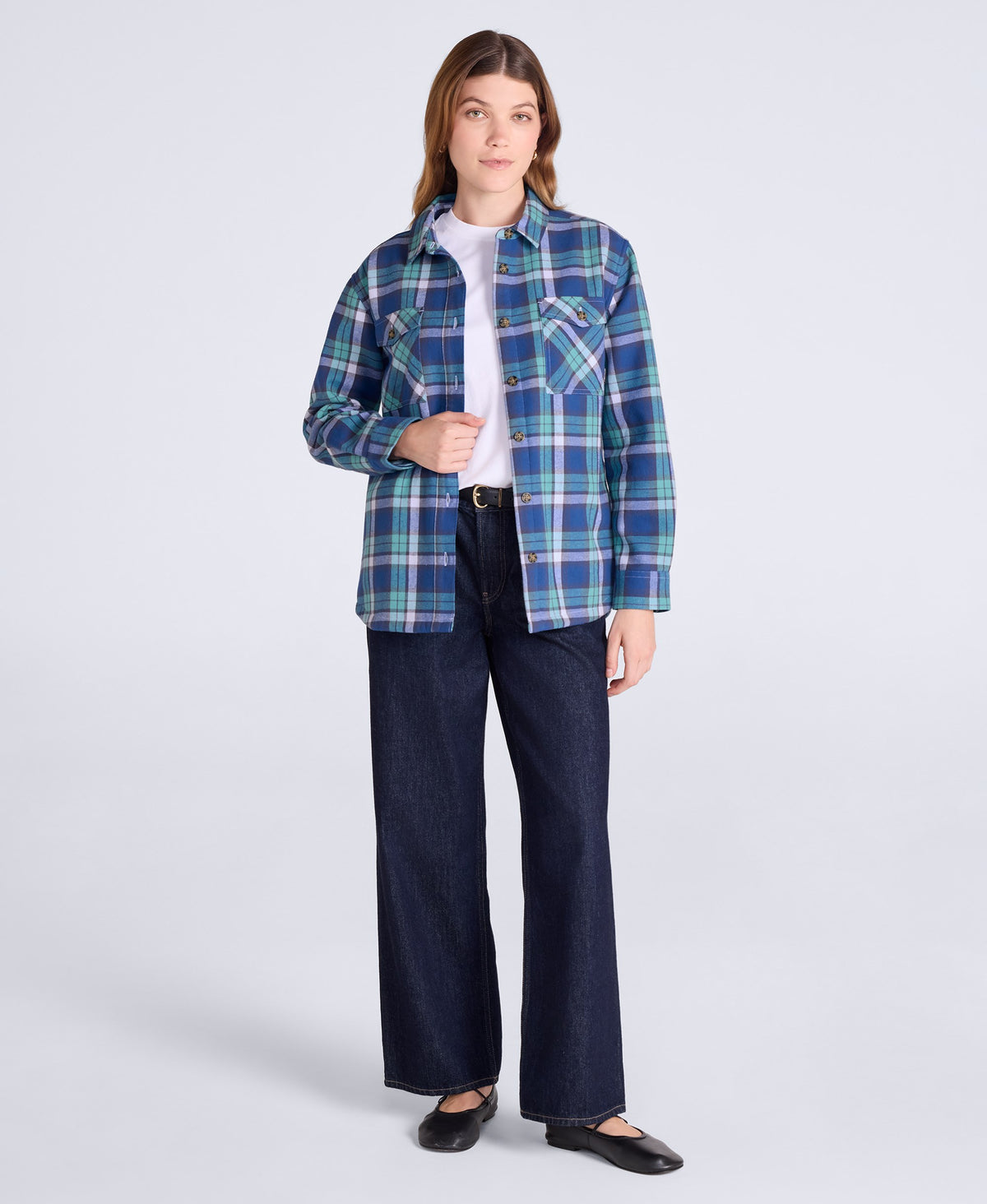 Seth Womens Fleece Bonded Shacket - Blue