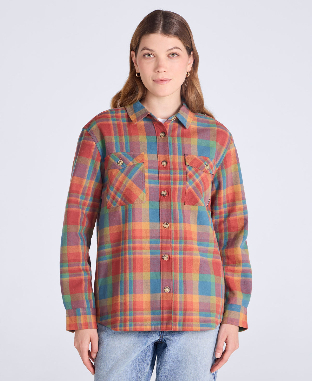 Seth Womens Fleece Bonded Shacket - Burnt Orange