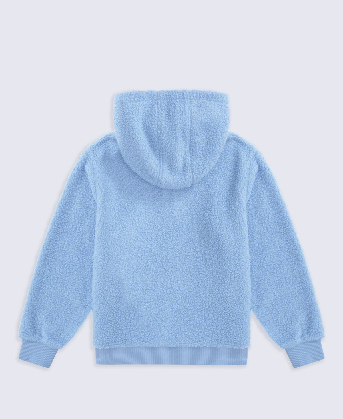 Etta Kids Half Zip Borg Hoodie - Pale Blue