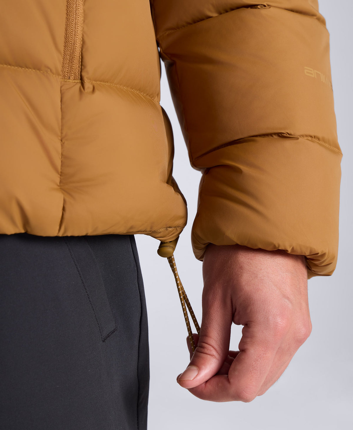 Stratus Mens Hooded Extreme Down Packable Jacket - Mustard