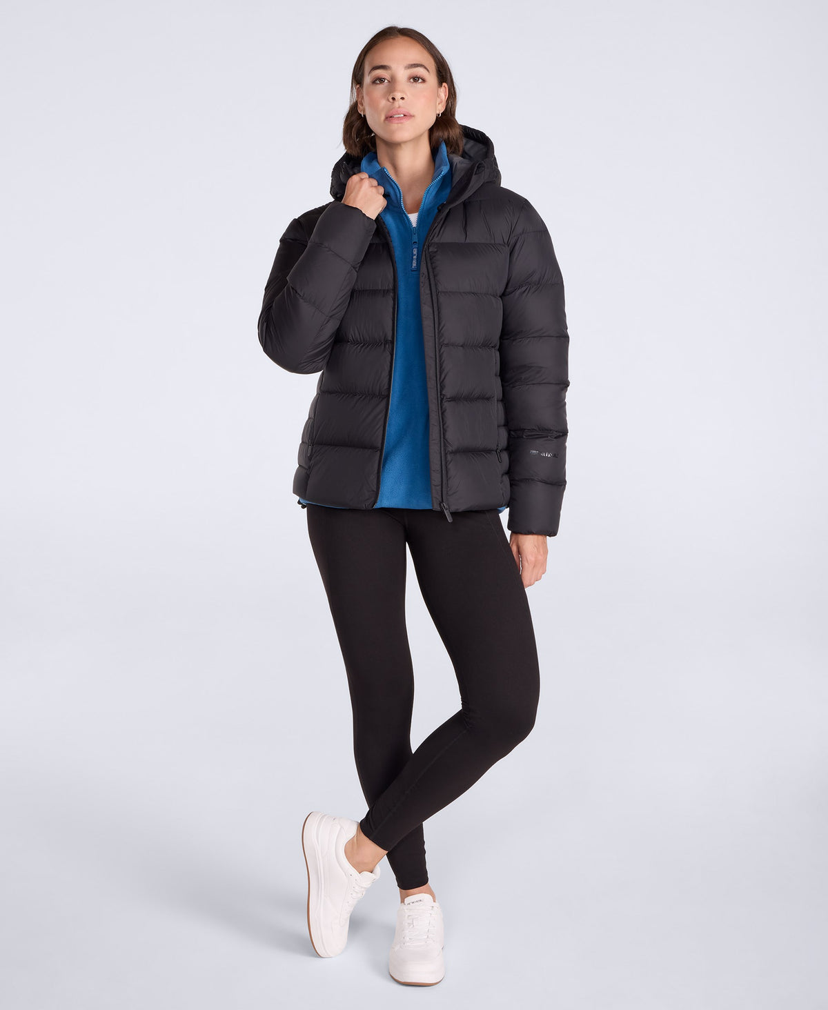 Stratus Womens Hooded Extreme Down Packable Jacket - Jet Black