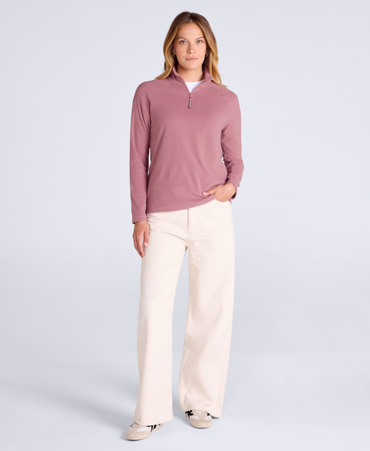 Prague Womens Half-Zip Fleece - Pale Pink