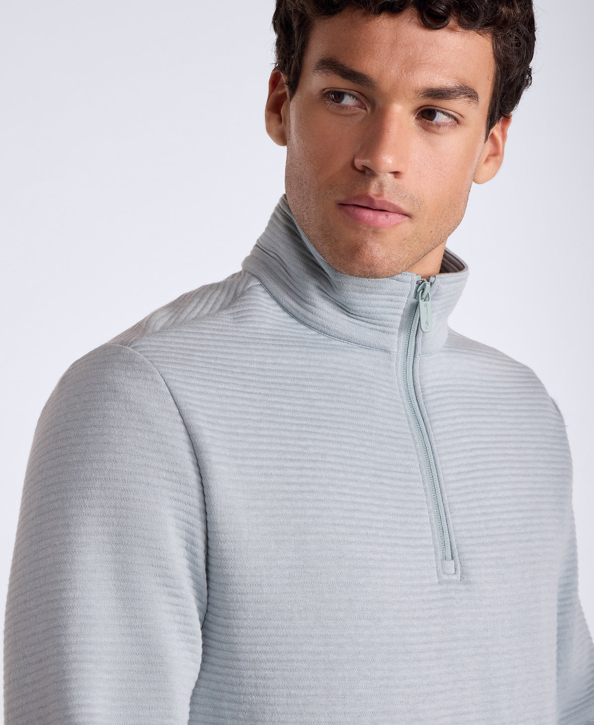 Sebastian Mens Ottoman Rib Fleece - Pale Green