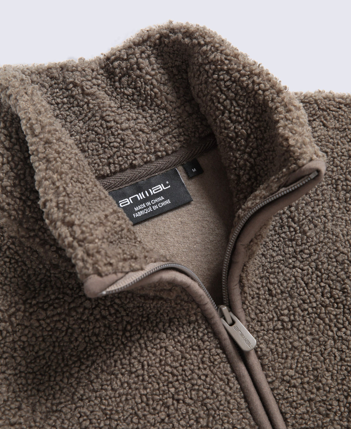 Blake Mens Boucle Half Zip Fleece - Dark Beige