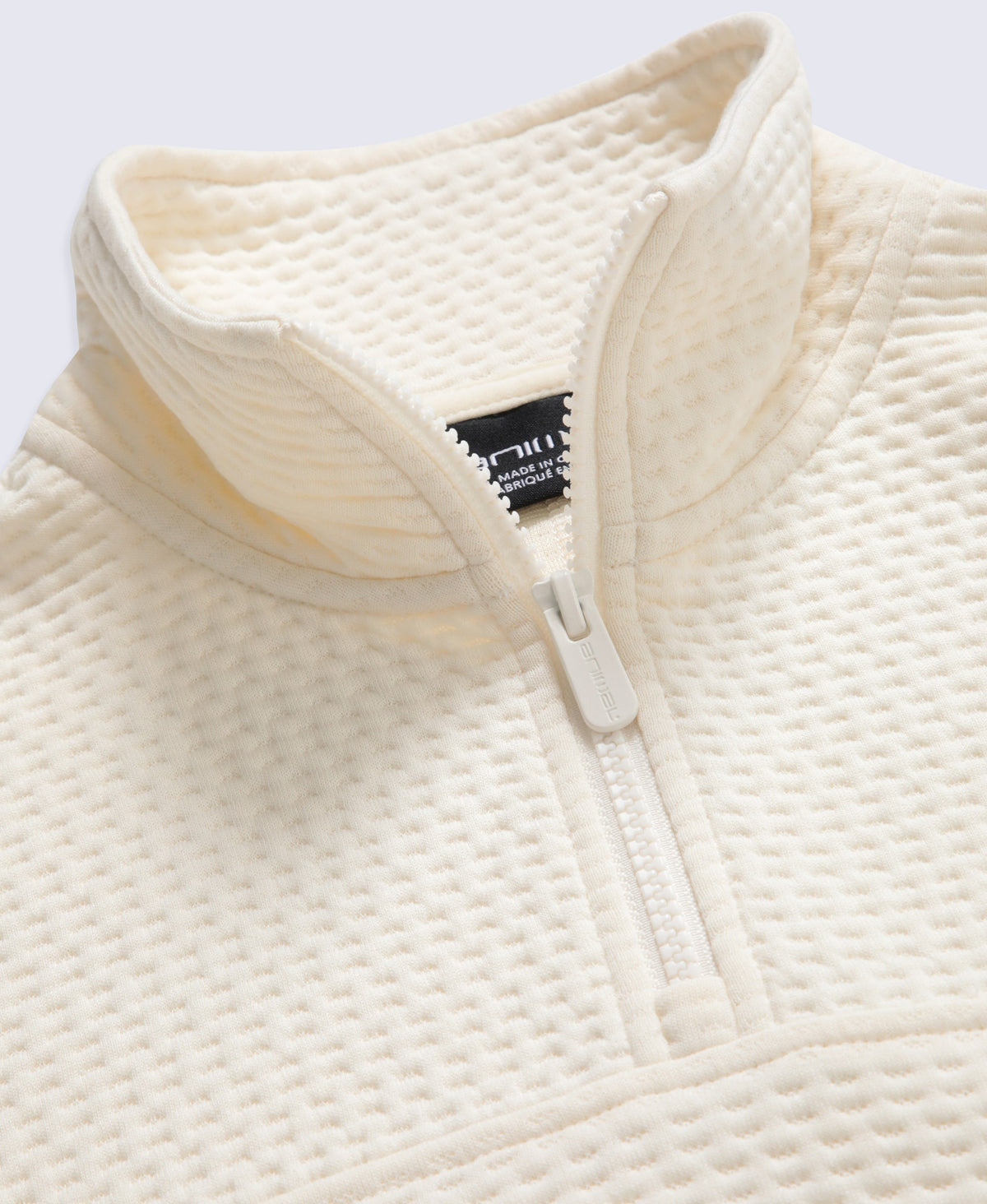 Dani Dimple Womens Half Zip Texture Fleece - Cream