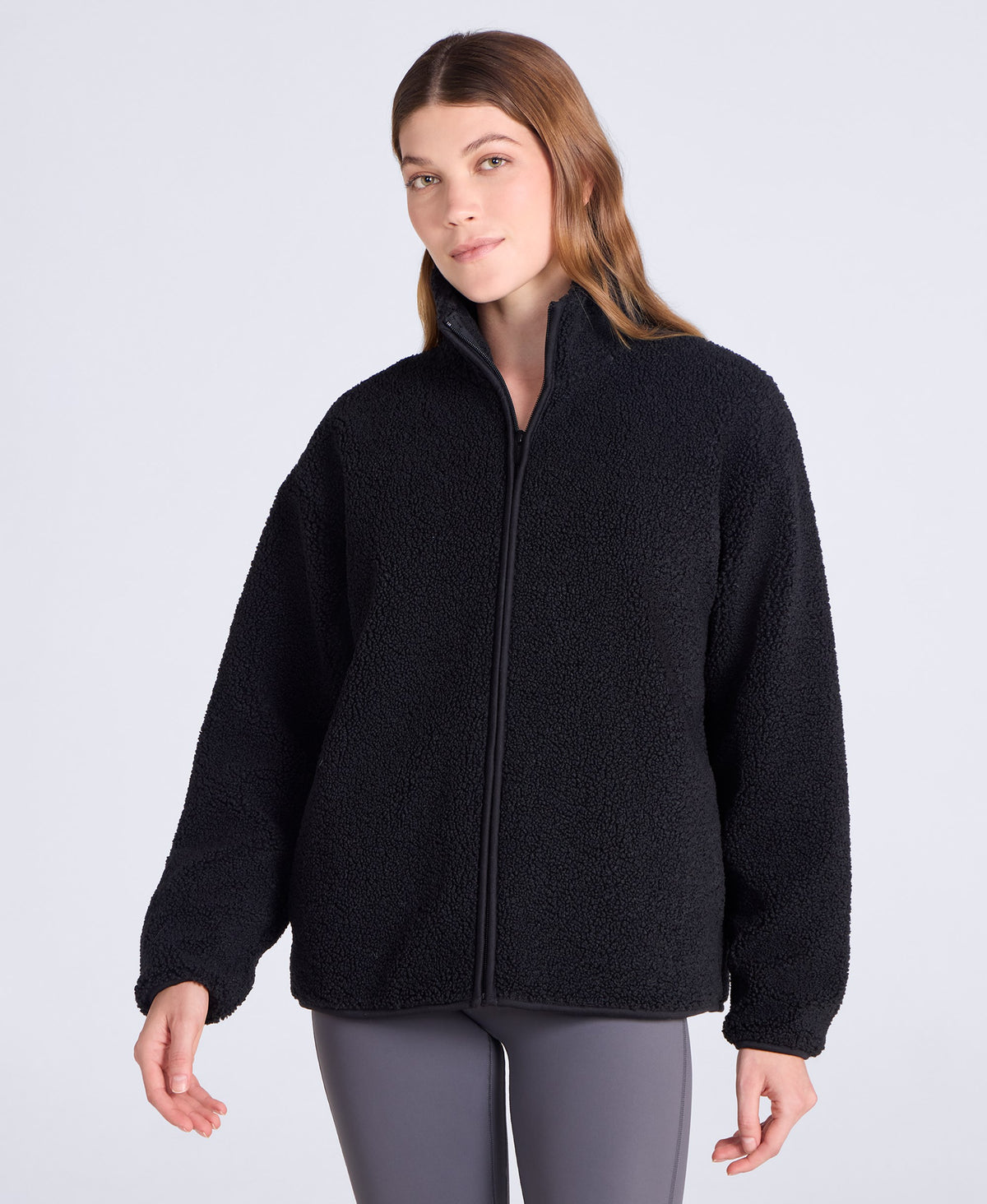 Womens Blake Boucle Full Zip Fleece - Black