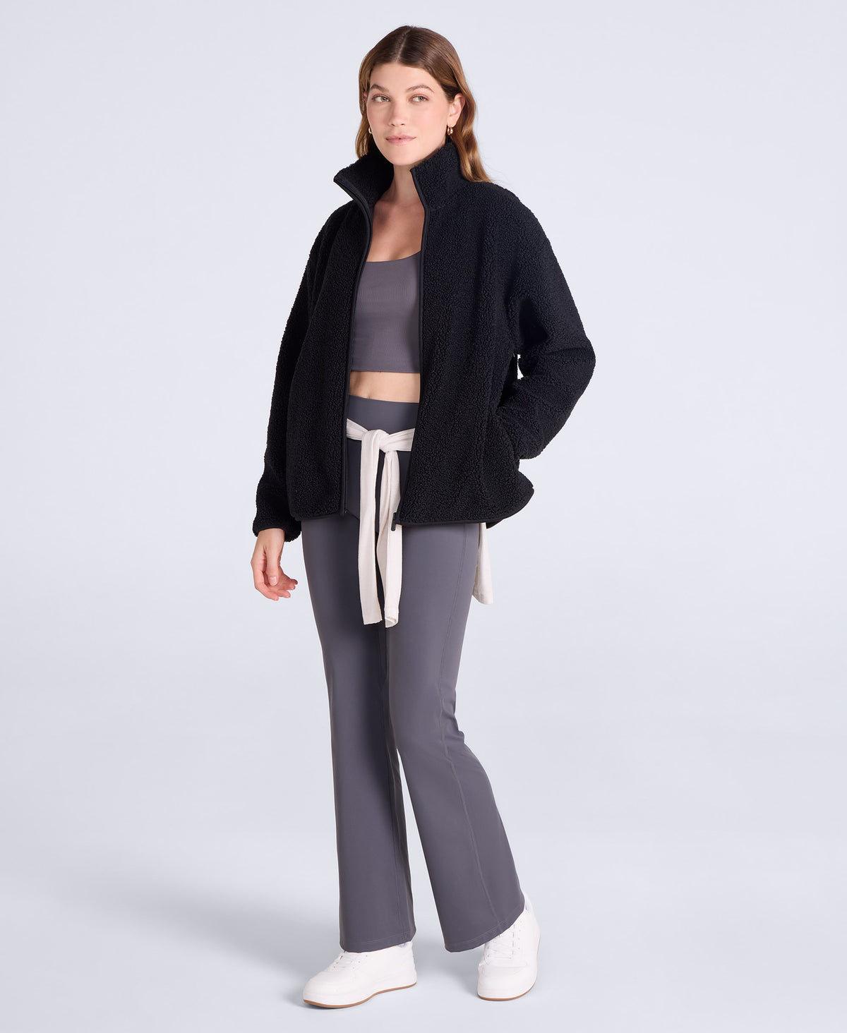 Womens Blake Boucle Full Zip Fleece - Black