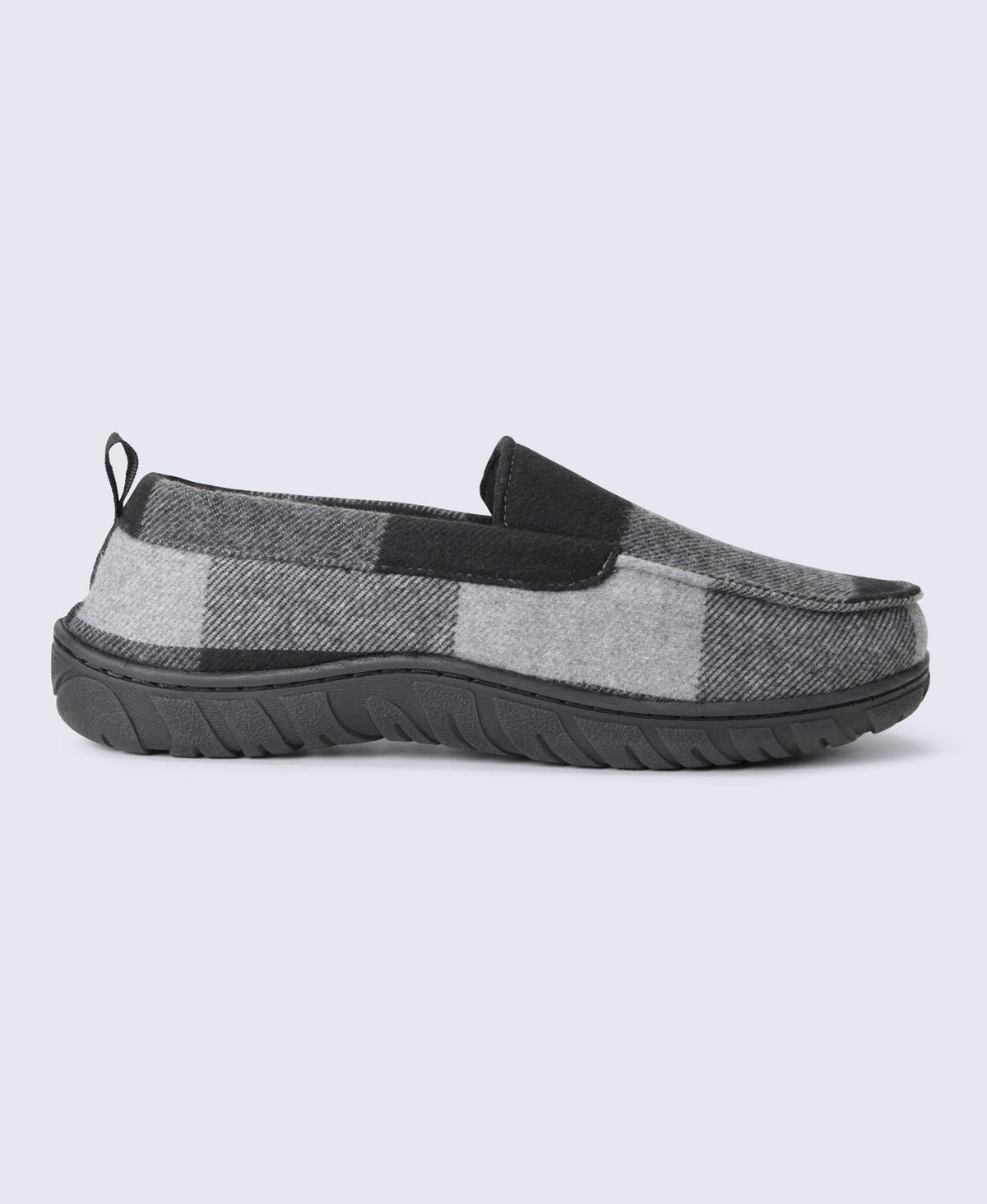 Dustin Mens Checked Slippers - Grey