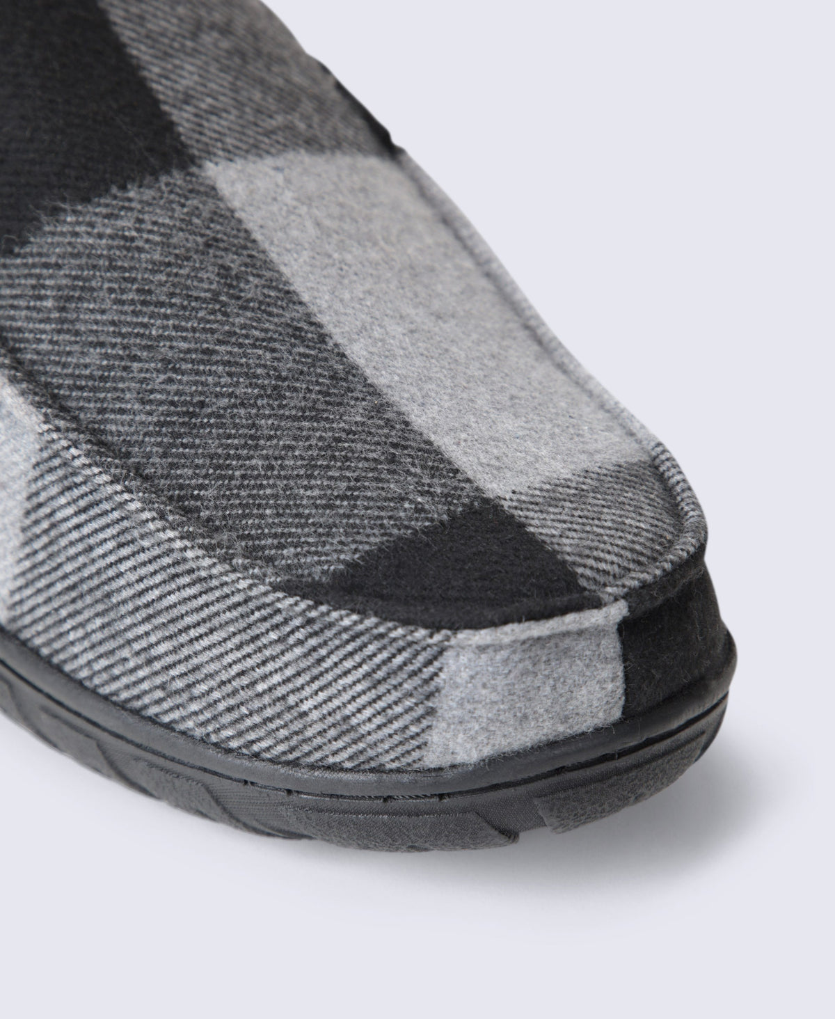 Dustin Mens Checked Slippers - Grey