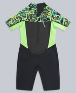 Waves Kids Printed Shorty Wetsuit - Green