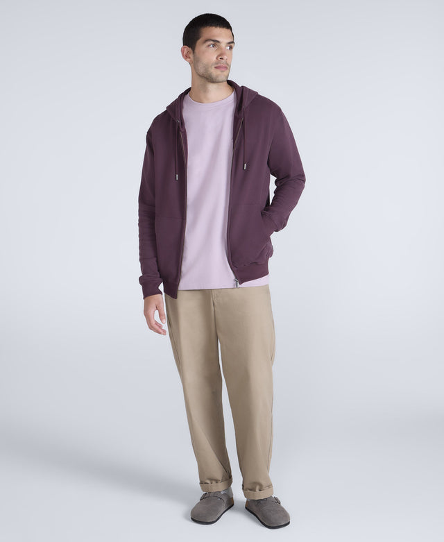 Woody Mens Zip Hoodie - Burgundy