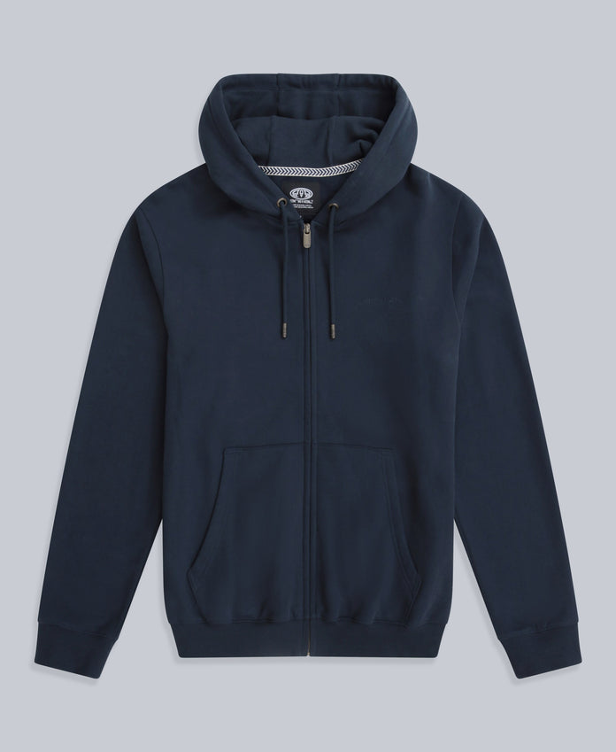 Woody Mens Zip Hoodie - Dark Blue