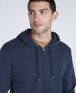 Woody Mens Zip Hoodie - Dark Blue