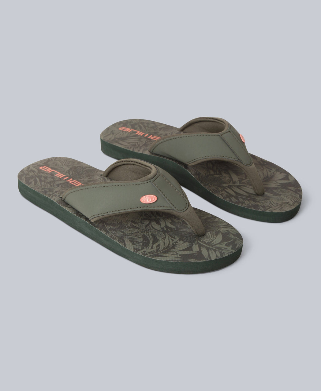 Swish Womens Recycled FlipFlops Dark Khaki Animal