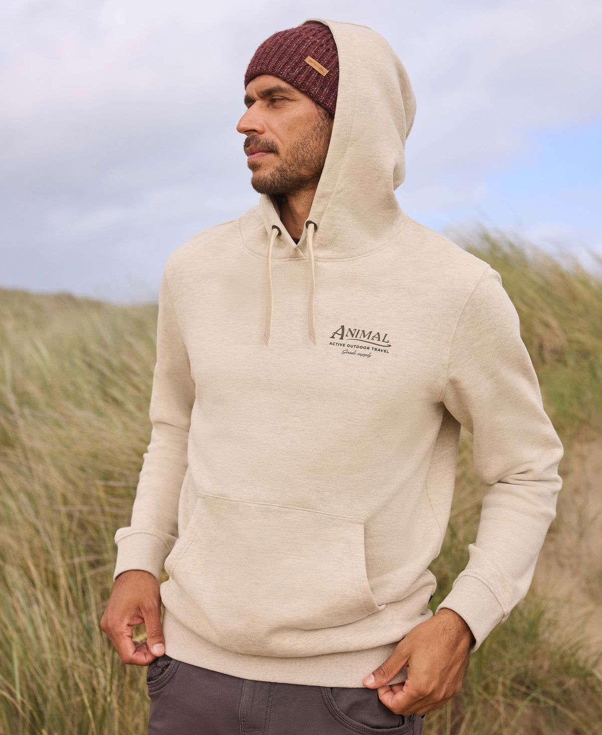 River Mens Hoodie - Cream
