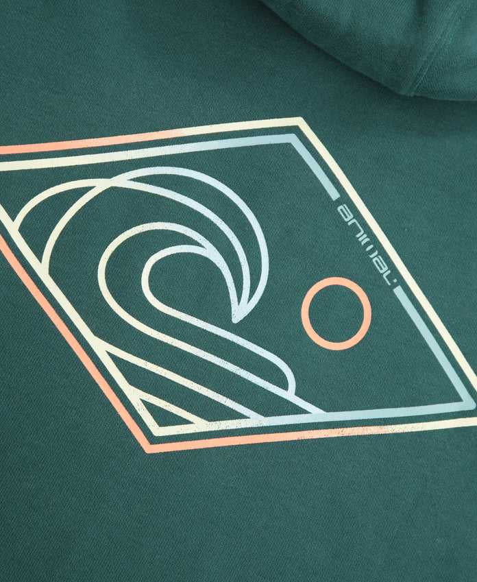 River Mens Hoodie - Dark Green