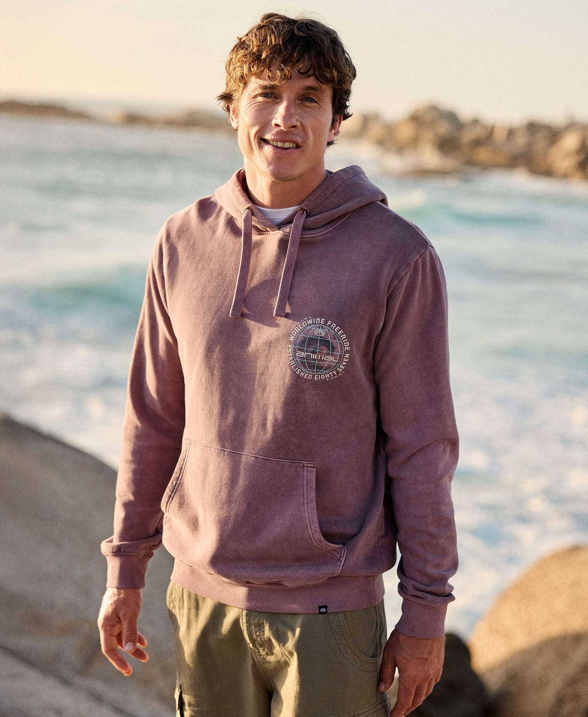 River Mens Hoodie - Grape