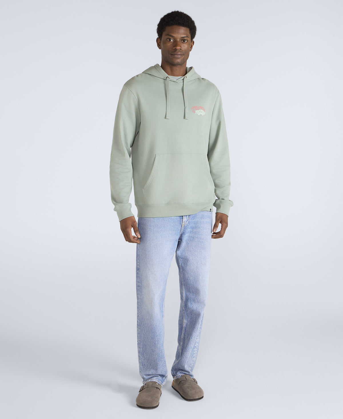 River Mens Hoodie - Pale Green