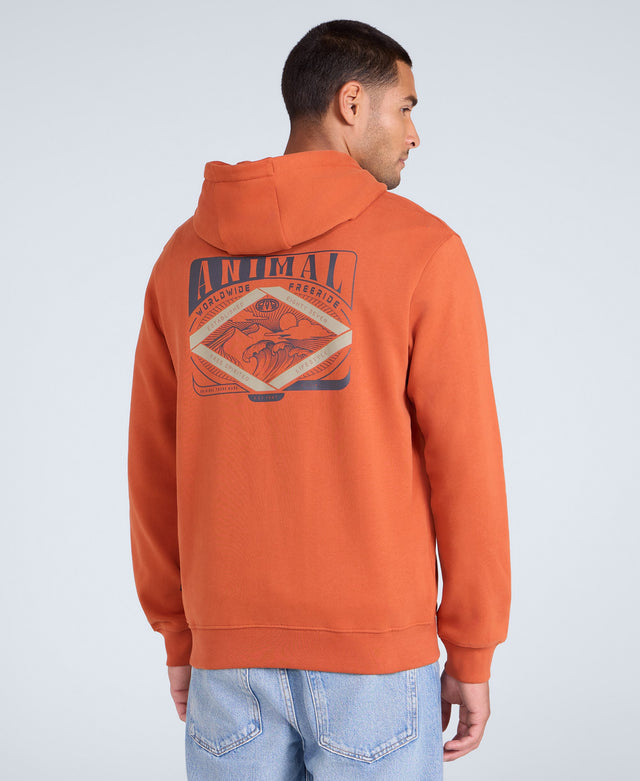 River Mens Hoodie - Rust