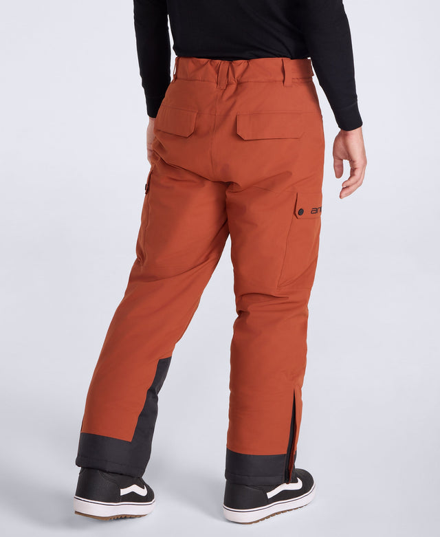 Glaze Mens Waterproof Snow Pants - Rust