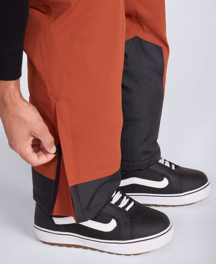 Glaze Mens Waterproof Snow Pants - Rust