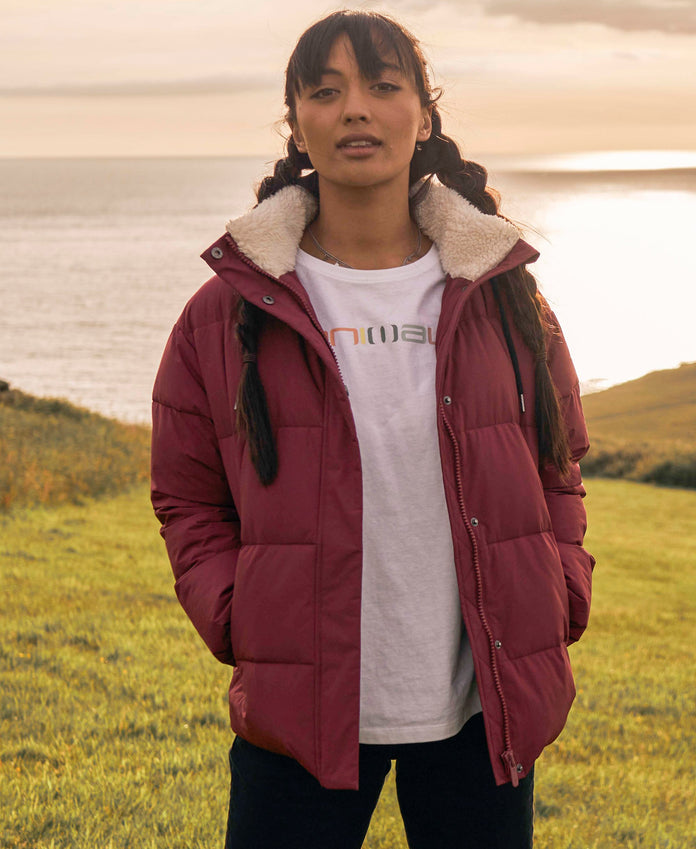 Thurso Womens Padded Jacket - Burgundy
