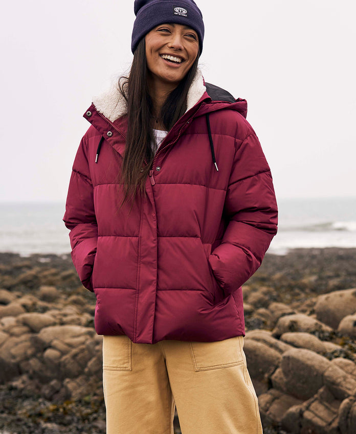 Thurso Womens Padded Jacket - Burgundy