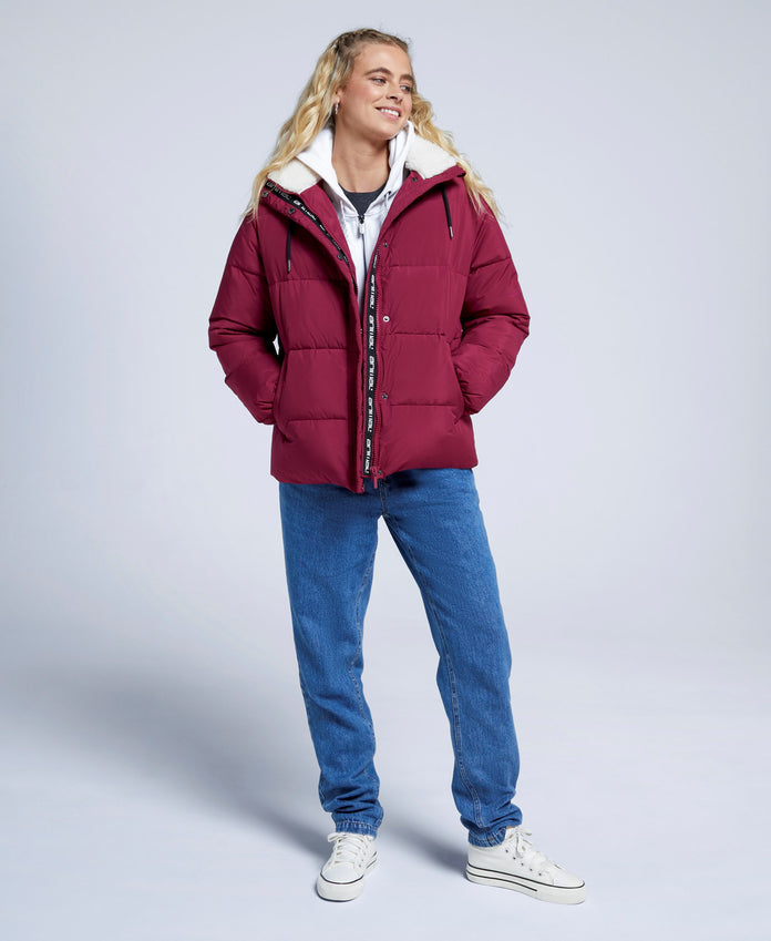 Thurso Womens Padded Jacket - Burgundy