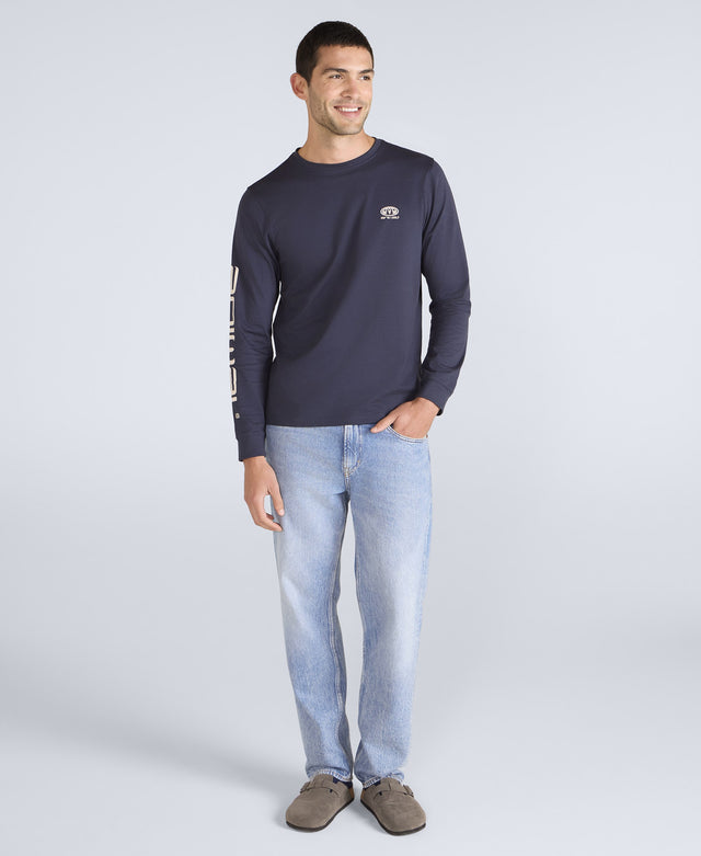 Tommy Mens Long Sleeve Tee - Dark Blue
