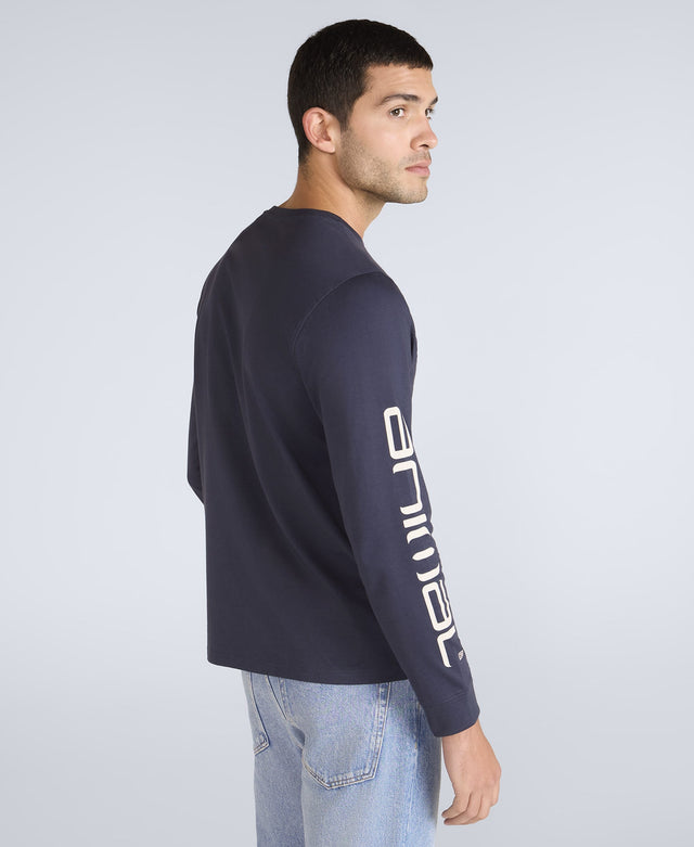 Tommy Mens Long Sleeve Tee - Dark Blue