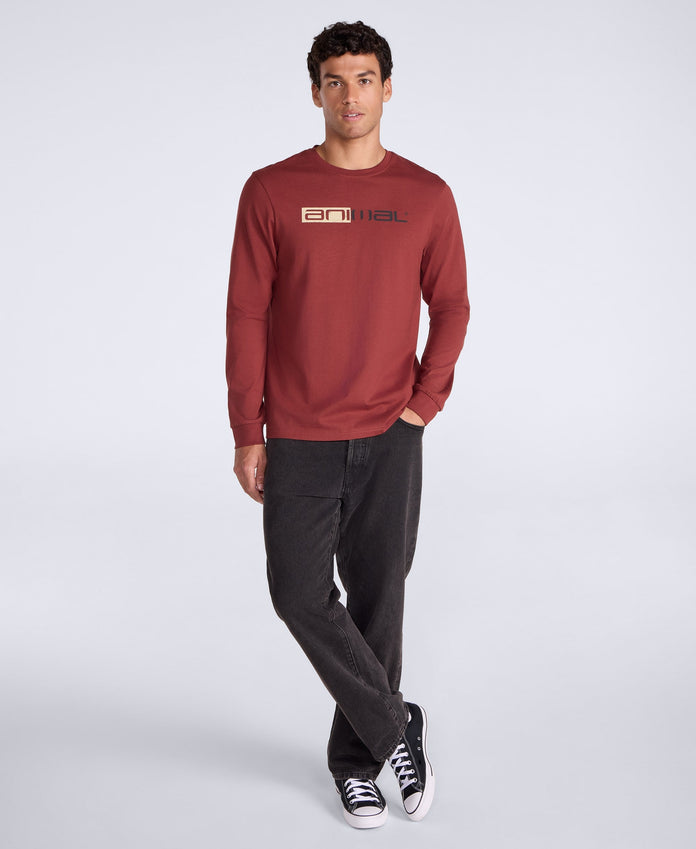 Tommy Mens Long Sleeve Tee - Rust