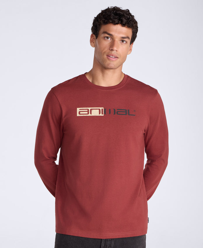 Tommy Mens Long Sleeve Tee - Rust
