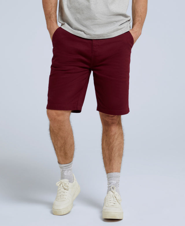 Westbay Mens Organic Chino Shorts - Burgundy